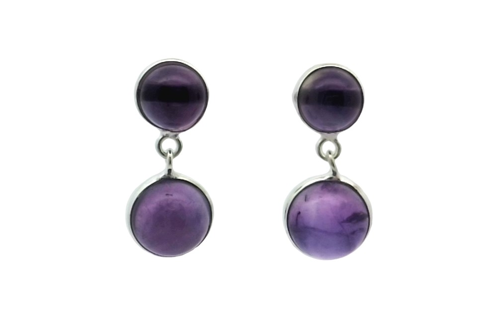 Sterling silver semiprecious stone earring