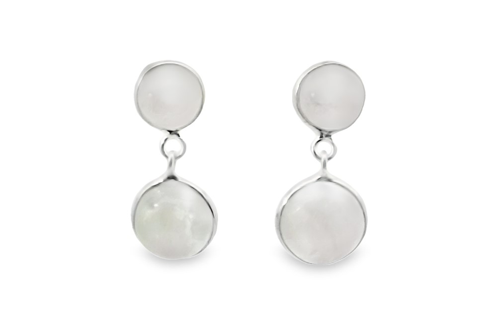 Pendiente plata 925 dos piedras semipreciosas