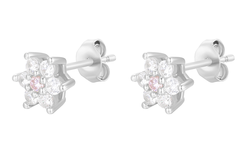Pendiente plata 925 estrella de zirconitas