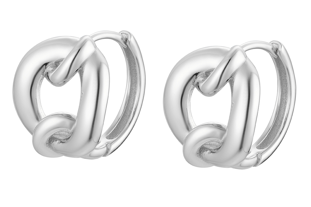 Pendiente plata 925 aro de eslabon