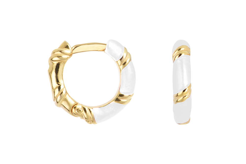 Sterling silver enamel hoop earring