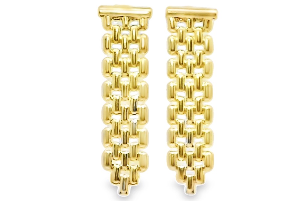 Sterling silver mesh earring