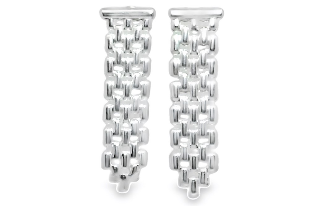 Sterling silver mesh earring
