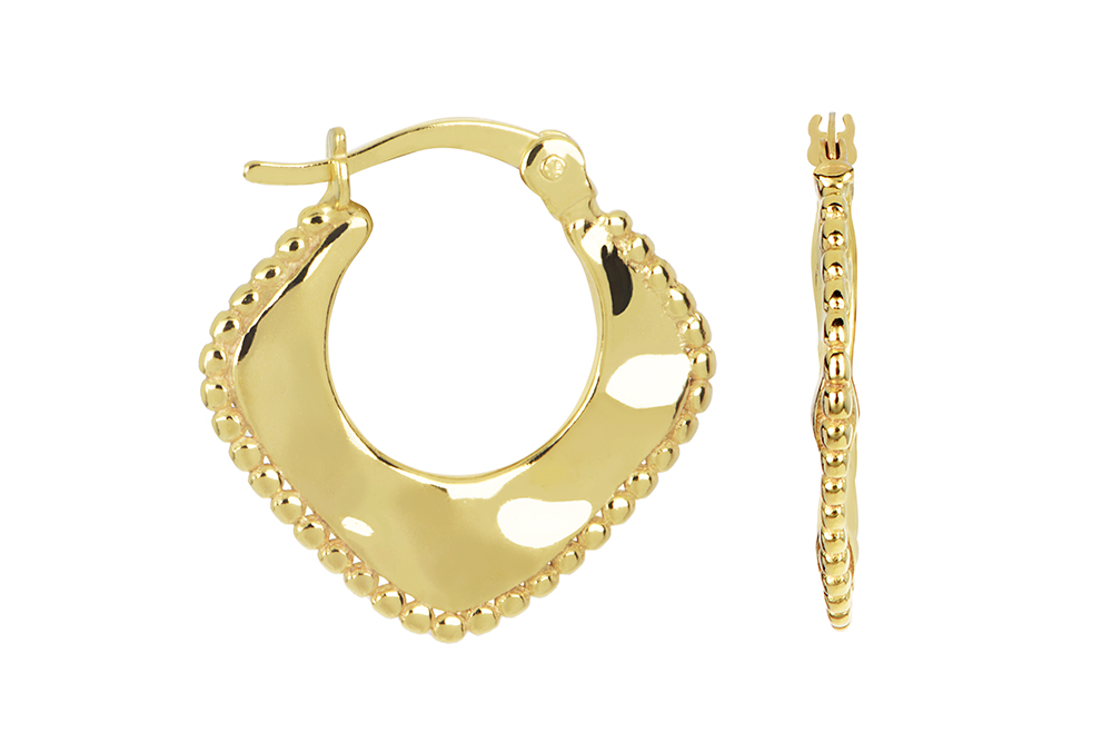 Pendiente plata 925 aro rombo