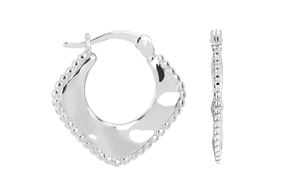 Pendiente plata 925 aro rombo