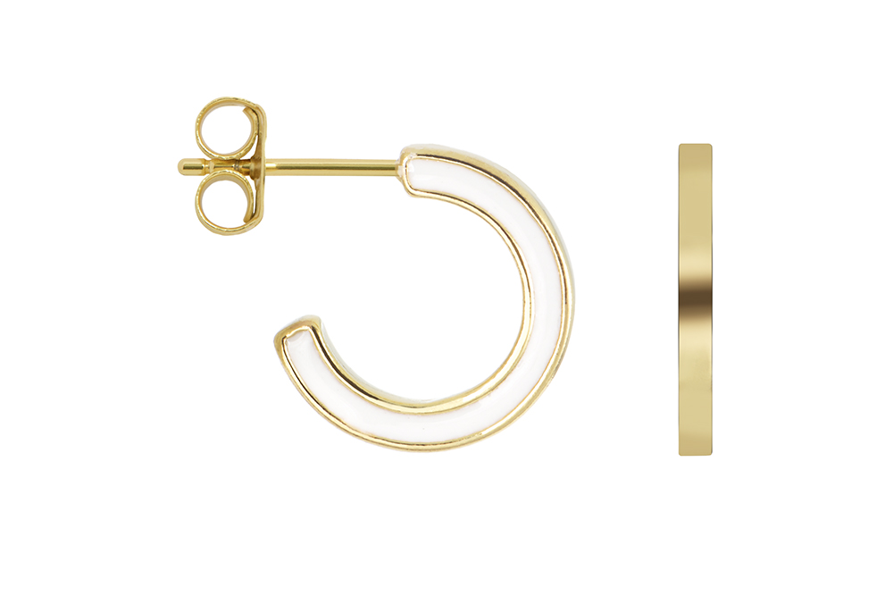 Sterling silver enamel hoop earring