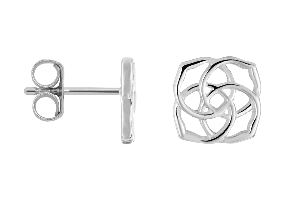 Pendiente plata 925 flor