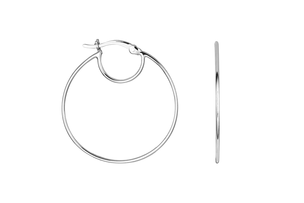 [17311EE300PL] Sterling silver hoop earring (30MM, Sterling silver)