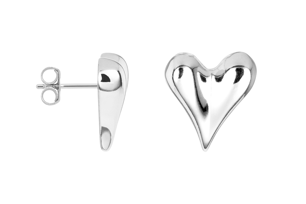 Pendiente plata corazón