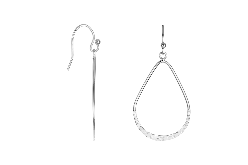 Sterling silver flat drop earring