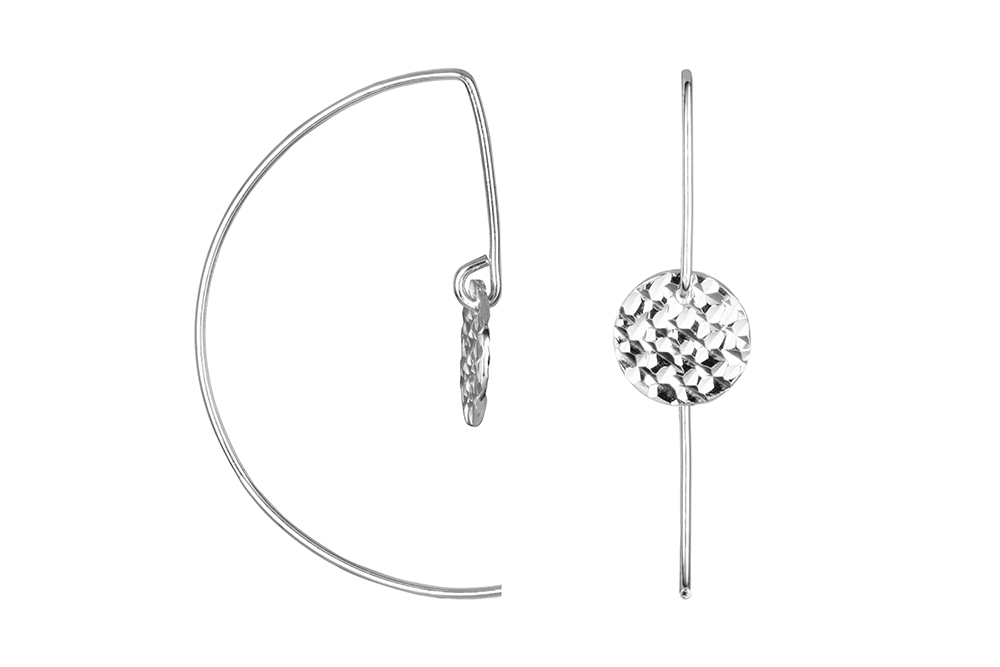 Pendiente plata 925 con placa 10mm