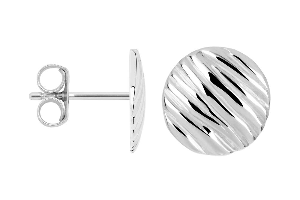 [17382EE100PL] Sterling silver round earring (Sterling silver)