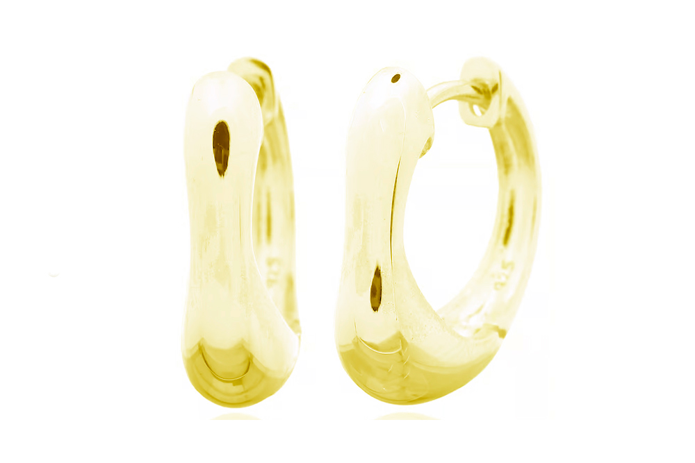 Sterling silver bone hoop earring
