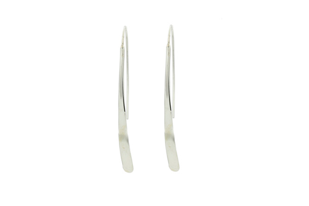 Sterling silver flat long earring