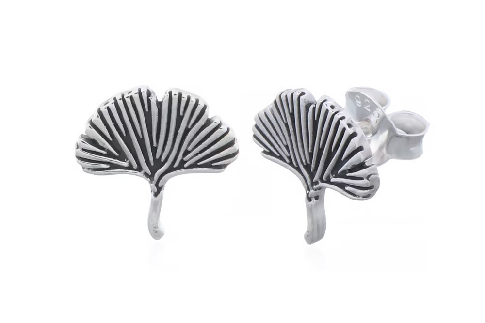Sterling silver gingko earring