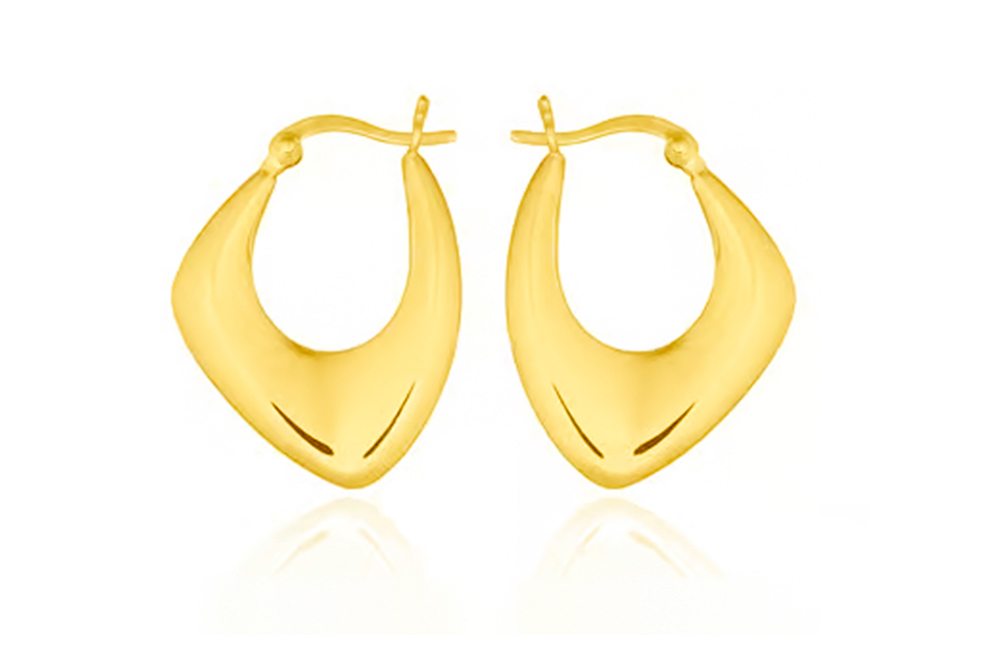 Sterling silver asymmetric hoop earring