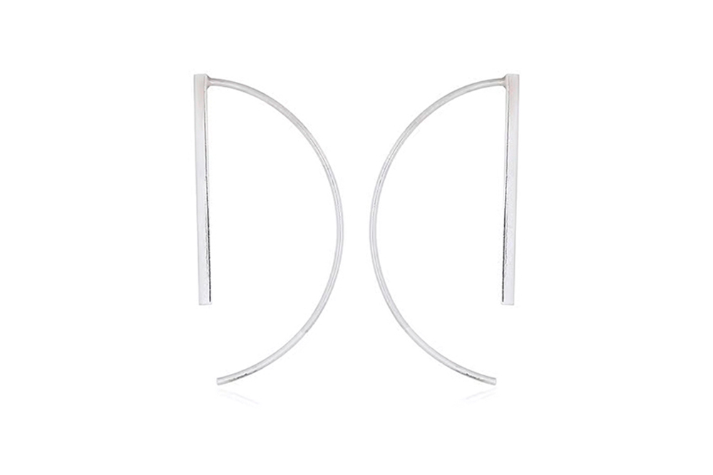 Sterling silver 24x1.5mm bar long earring