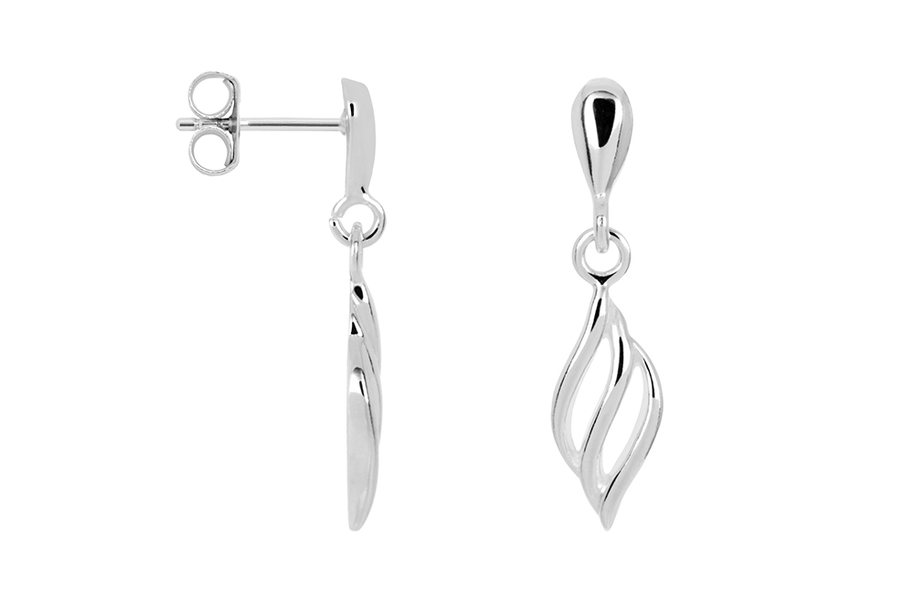 Pendiente plata 925 hojas