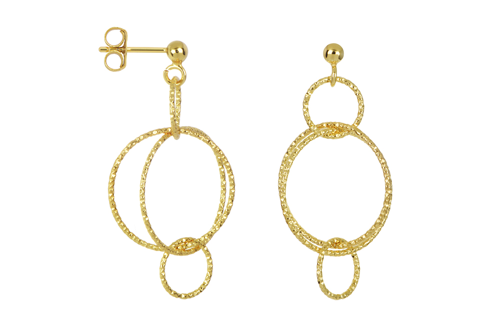 Sterling silver linked rings earring