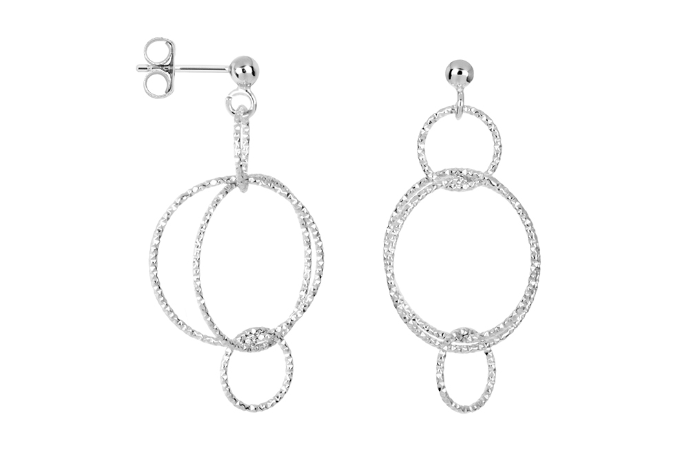 Sterling silver linked rings earring