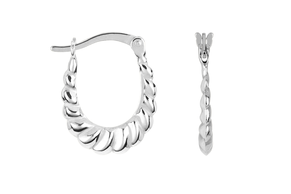 Sterling silver galloned hoop earring