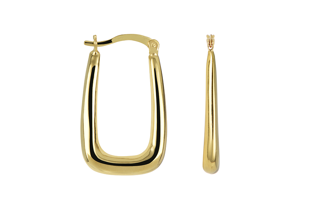 Pendiente plata 925 aro rectangular hueco
