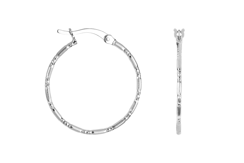 Pendiente plata 925 aro dibujo