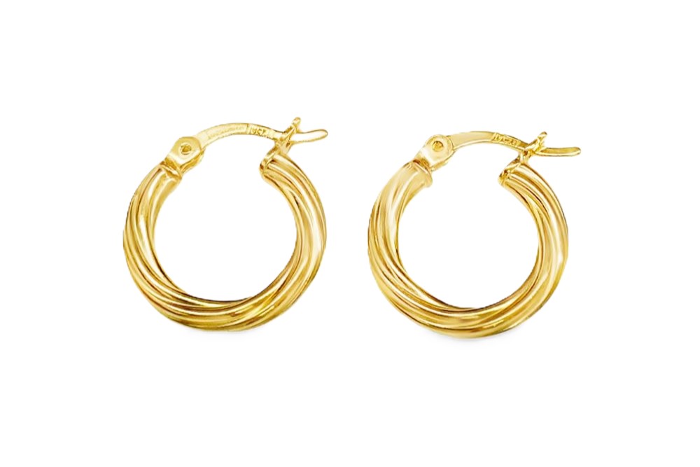 Sterling silver galloned hoop earring