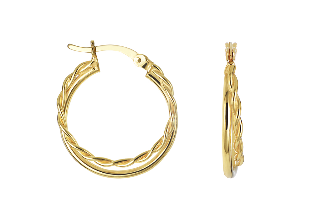 Sterling silver double hoop earring