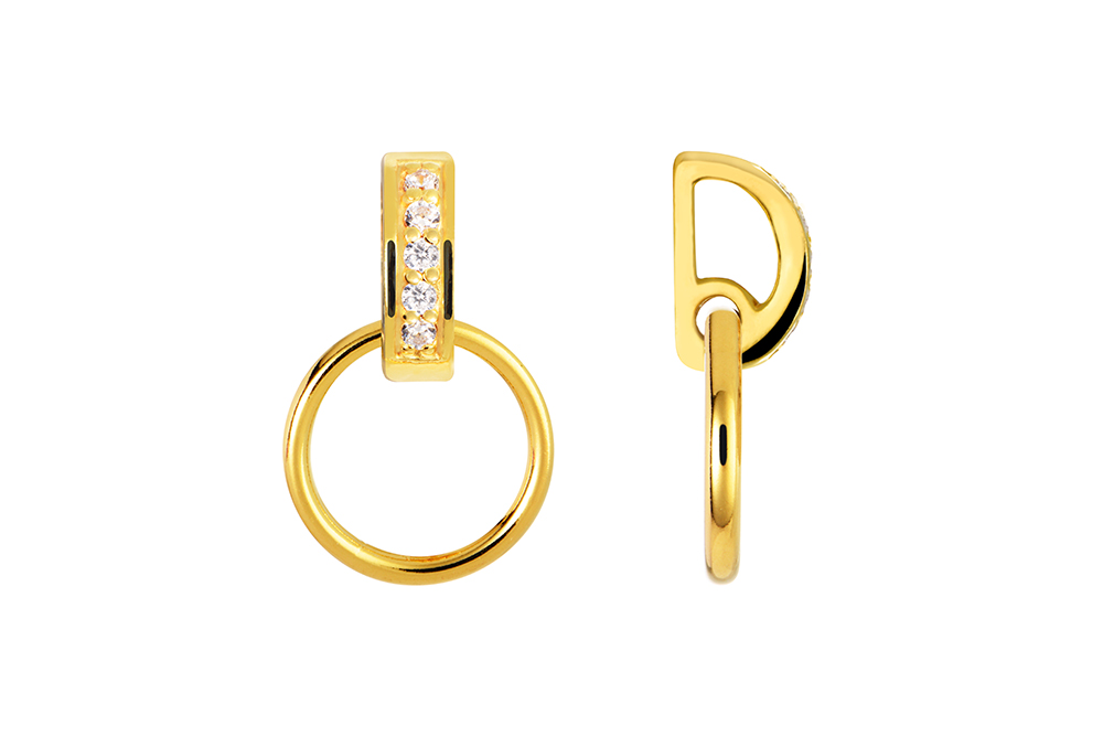 Sterling silver 10mm circle zirconia earring