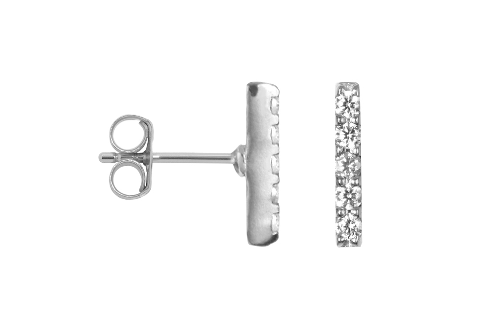 Pendiente plata 925 barra 8x1.5mm