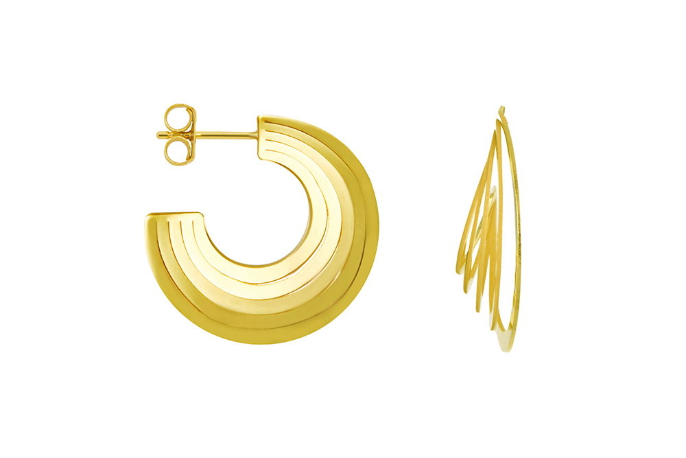 Sterling silver 3d hoop earring