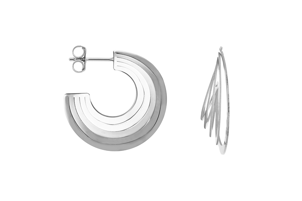 Pendiente plata 925 aro 3d