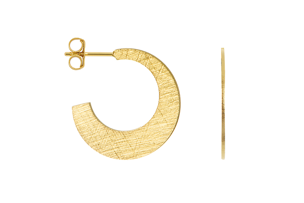 Sterling silver flat hoop earring