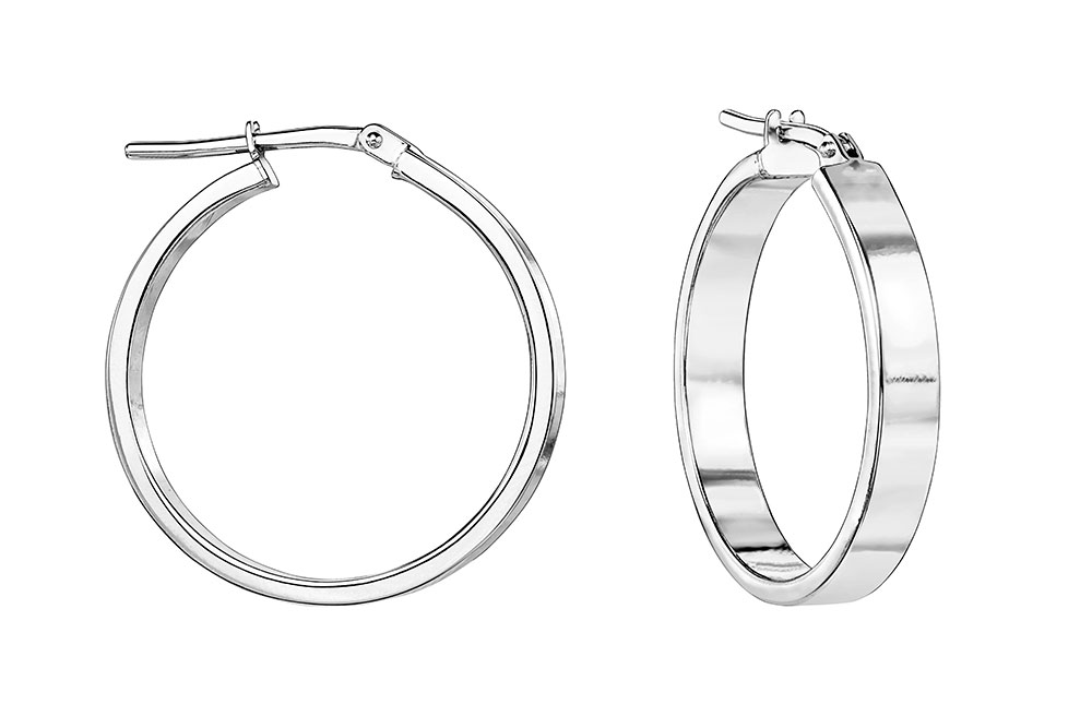 Sterling silver flat 3mm hoop earring