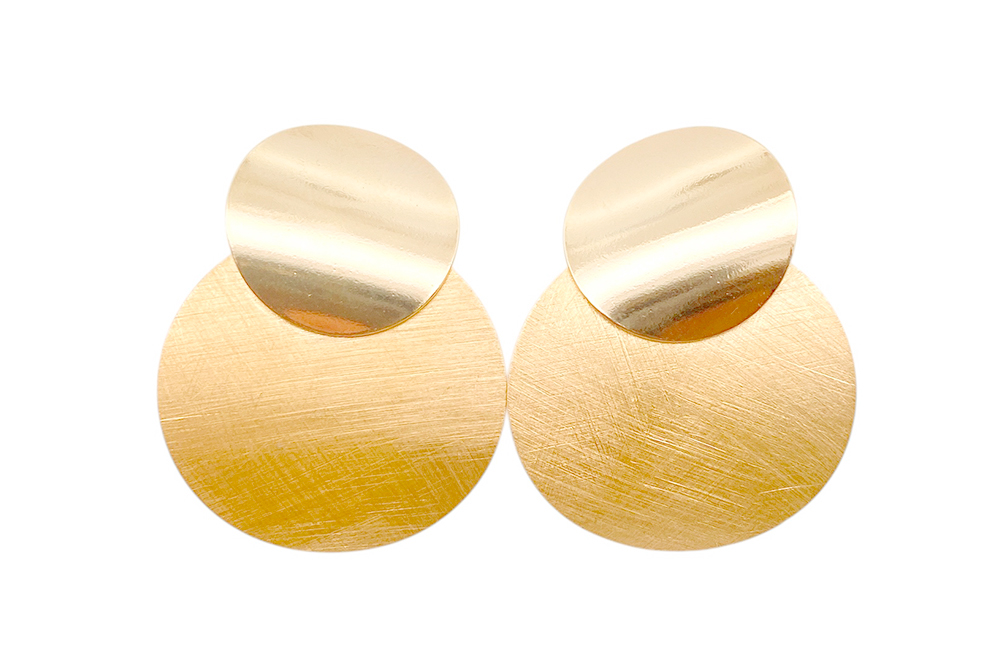 Sterling silver two flat circles earring