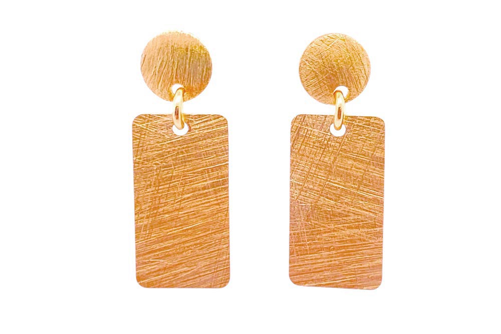 Sterling silver circle & rectangular earring