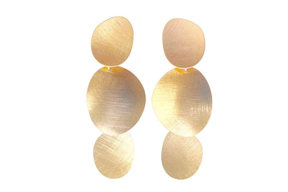 Sterling silver irregular shape long earring