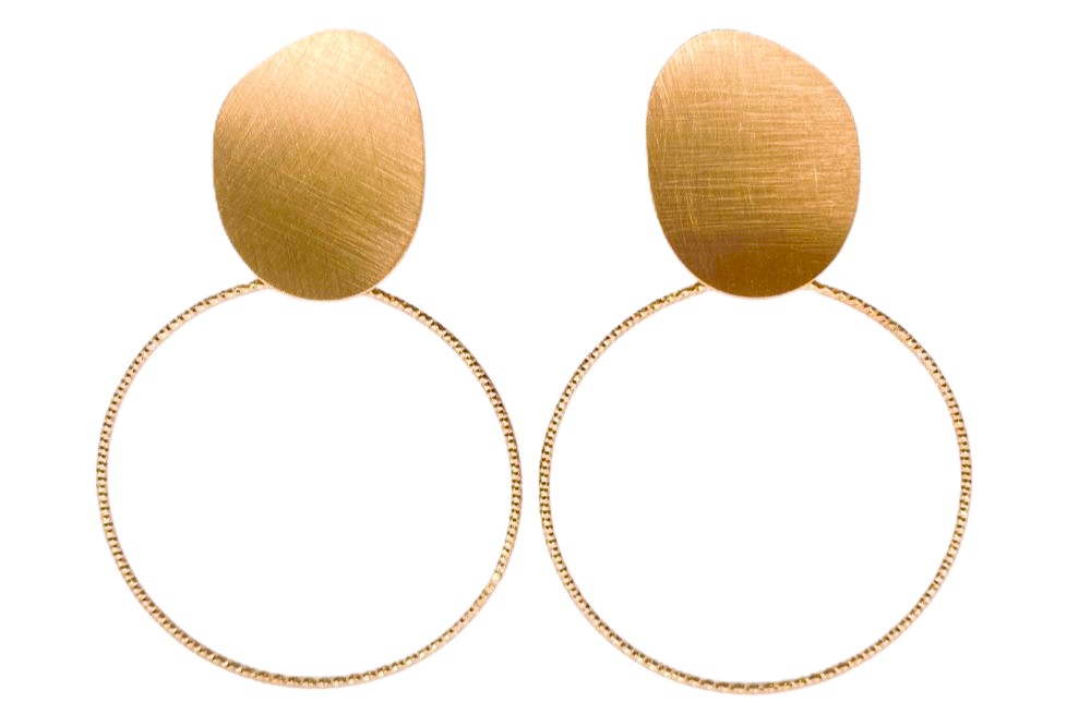 Sterling silver 31mm ring & 19x15mm irregular shape earring