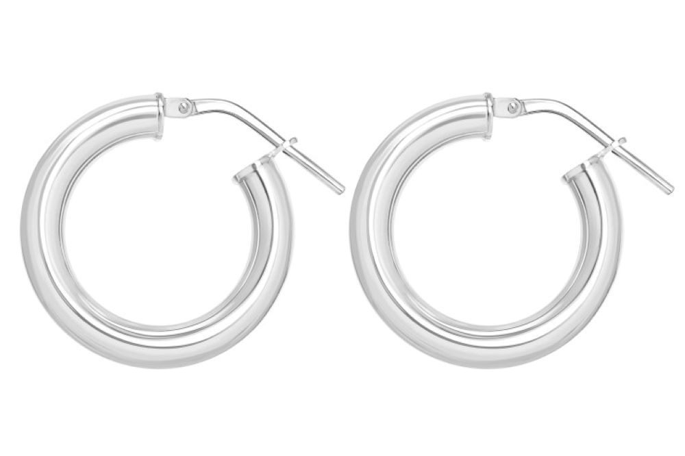 [17750EE180PL] Pendiente aro plata 925 4mm (18MM, Plata)
