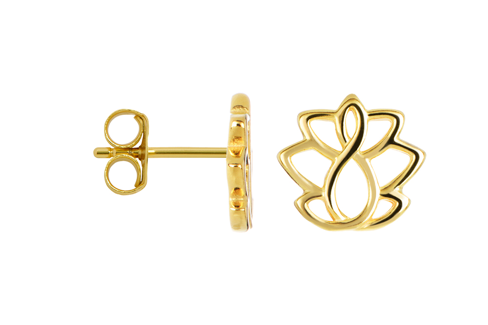 Sterling silver lotus flower earring