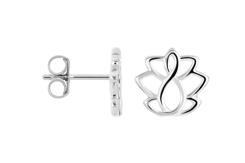 Pendiente plata 925 flor de loto