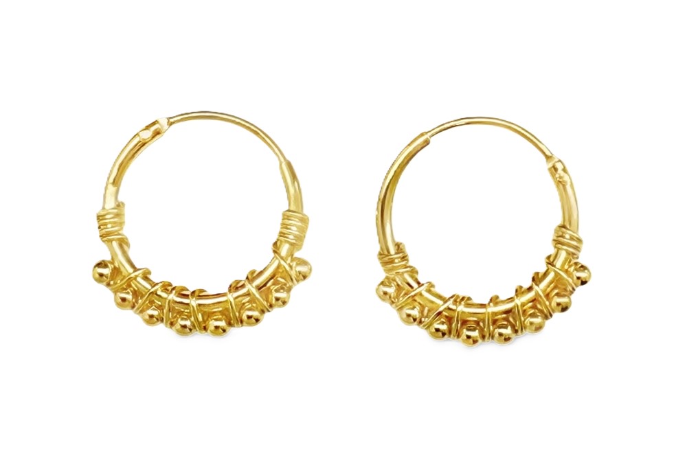 Pendiente plata 925 aro bolitas