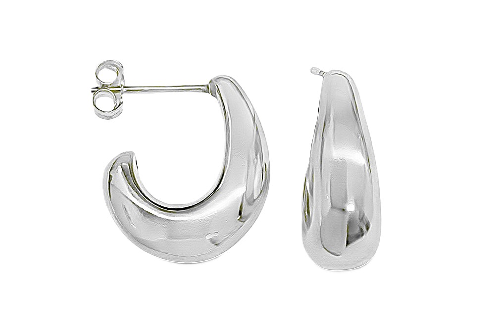 Sterling silver hollow drop shape 17mm earring