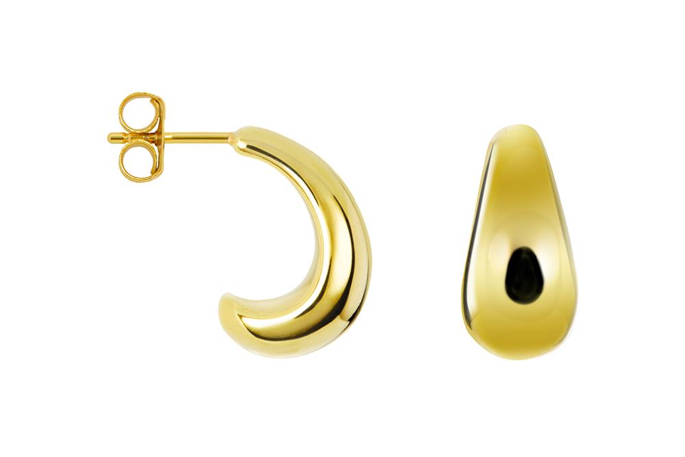 Sterling silver hollow drop shape 22mm earring