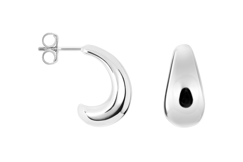 Pendiente plata 925 hueco forma de gota 22mm