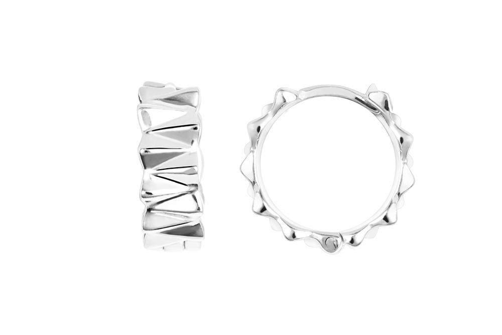 [17803EE140PL] Sterling silver garland hoop earring (Sterling silver)