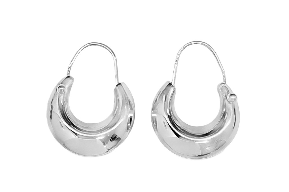 Sterling silver thai hoop earring