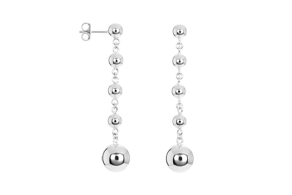 [17826EPL] Sterling silver mixed balls earring (Sterling silver)