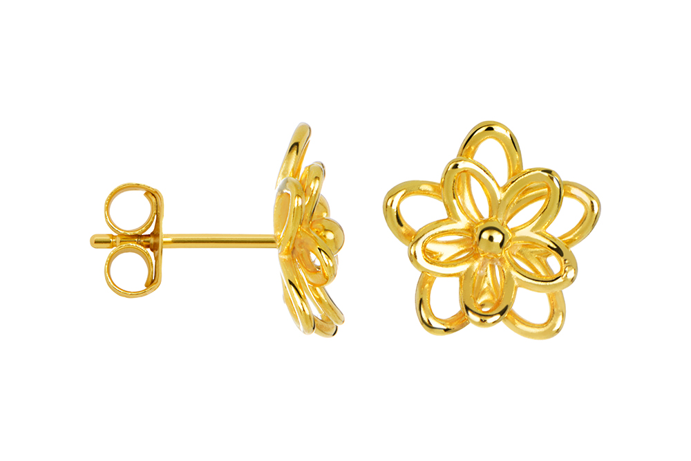 Sterling silver flower earring